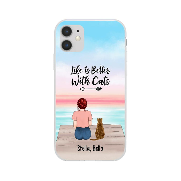 Life Is Better with Cats - Personalized Gifts for Cat - Custom Cat Mom Phone Case