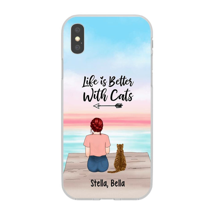 Life Is Better with Cats - Personalized Gifts for Cat - Custom Cat Mom Phone Case