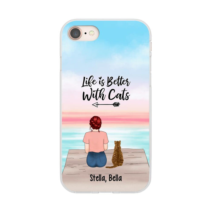 Life Is Better with Cats - Personalized Gifts for Cat - Custom Cat Mom Phone Case