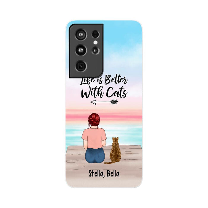 Life Is Better with Cats - Personalized Gifts for Cat - Custom Cat Mom Phone Case