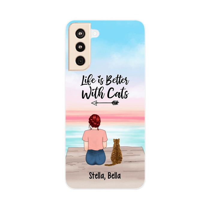 Life Is Better with Cats - Personalized Gifts for Cat - Custom Cat Mom Phone Case