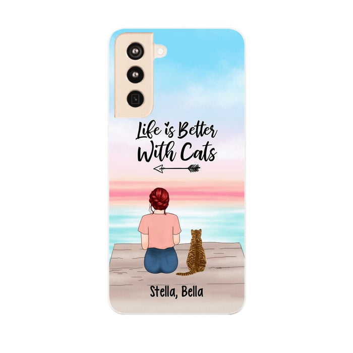 Life Is Better with Cats - Personalized Gifts for Cat - Custom Cat Mom Phone Case