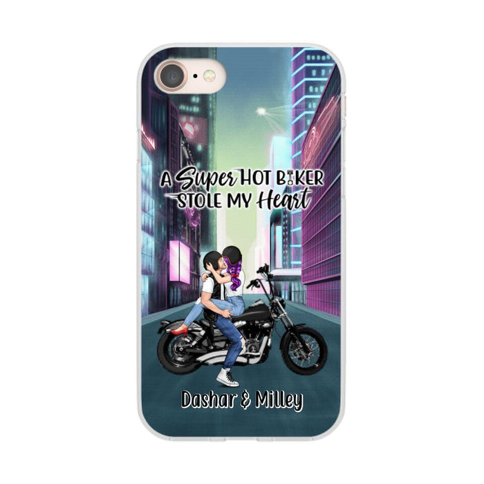 Cyber Biker Couple - Personalized Phone Case For Him, For Her, Motorcycle Lovers