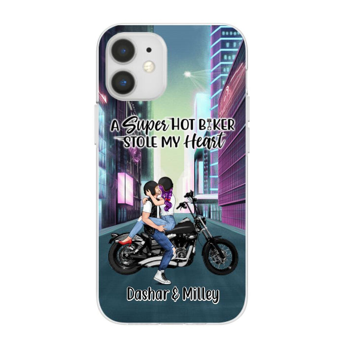 Cyber Biker Couple - Personalized Phone Case For Him, For Her, Motorcycle Lovers