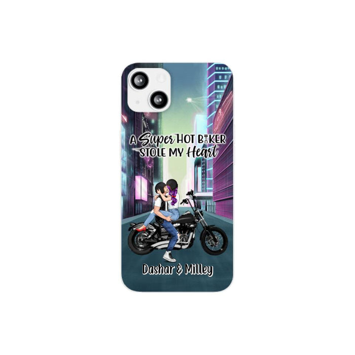 Cyber Biker Couple - Personalized Phone Case For Him, For Her, Motorcycle Lovers