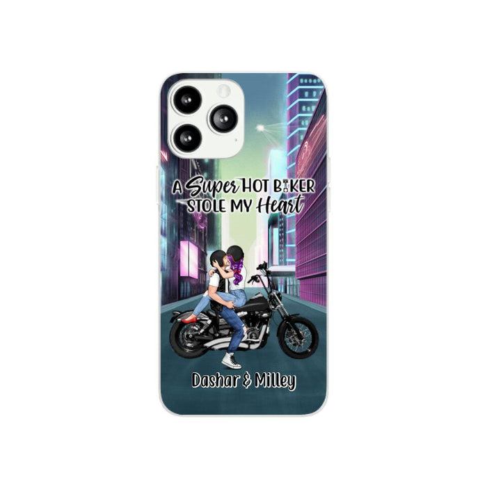 Cyber Biker Couple - Personalized Phone Case For Him, For Her, Motorcycle Lovers