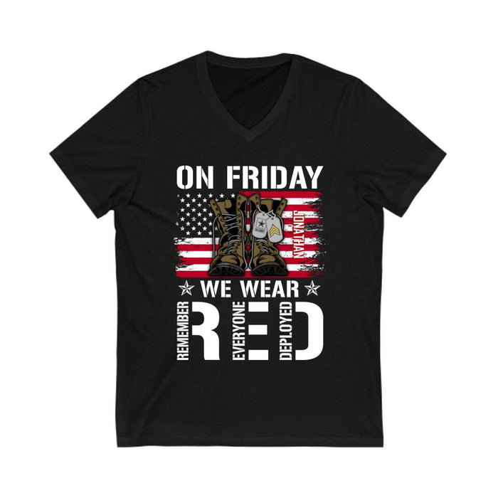 On Friday We Wear Red - Personalized Shirt For Her, Him, Military