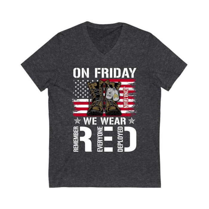 On Friday We Wear Red - Personalized Shirt For Her, Him, Military