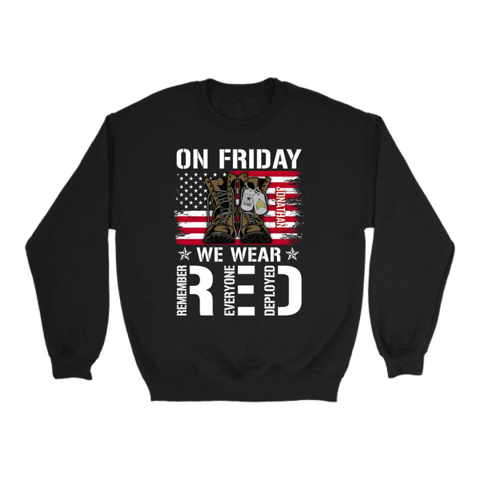 On Friday We Wear Red - Personalized Shirt For Her, Him, Military