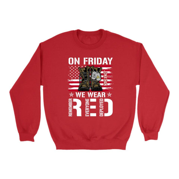 On Friday We Wear Red - Personalized Shirt For Her, Him, Military