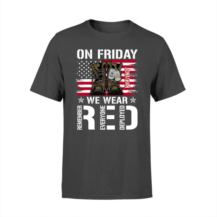 On Friday We Wear Red - Personalized Shirt For Her, Him, Military