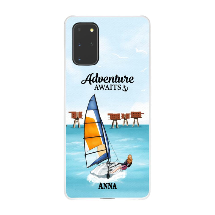 Adventure Awaits - Personalized Phone Case For Couples, For Him, Her, Sailing, Beach