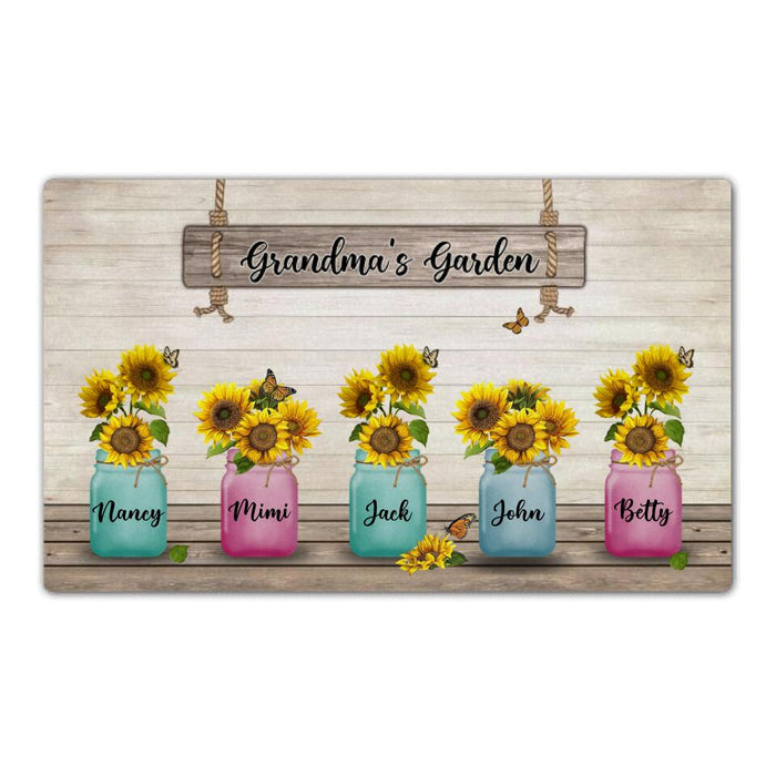 Grandma's Garden - Personalized Gifts Custom Gardener Doormat for Aunt or Grandma, Gardener's Gifts