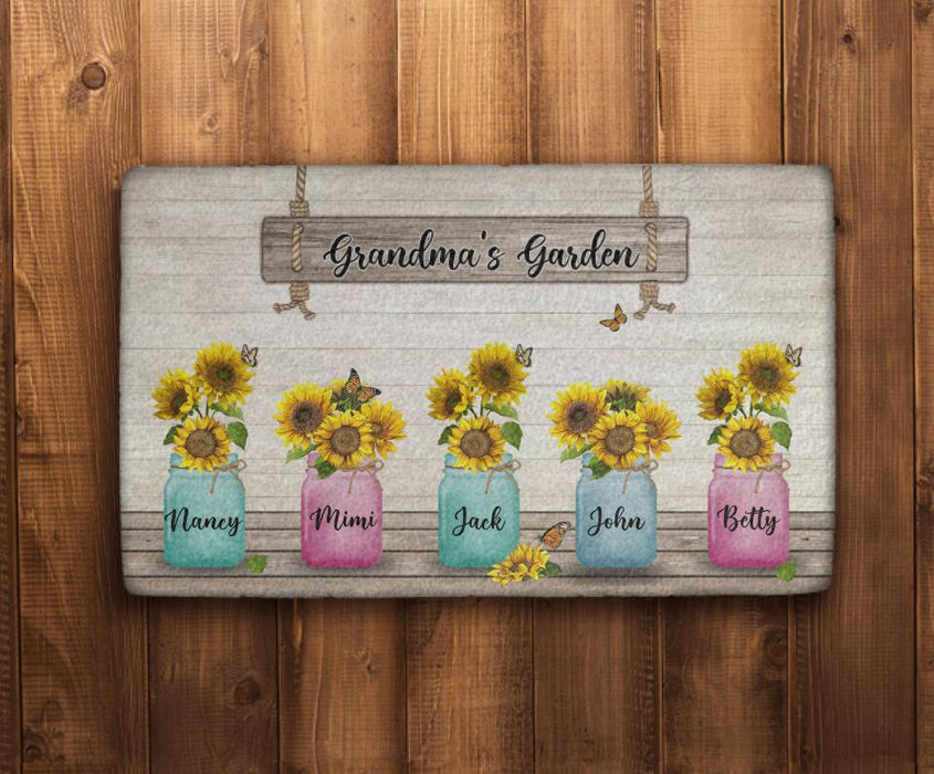 Grandma's Garden - Personalized Gifts Custom Gardener Doormat for Aunt or Grandma, Gardener's Gifts