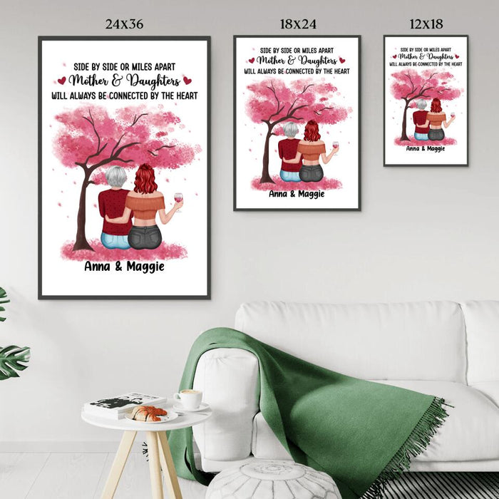 Mother and Daughter Will Always Be Connected by the Heart - Personalized Gifts Custom Poster for Mom