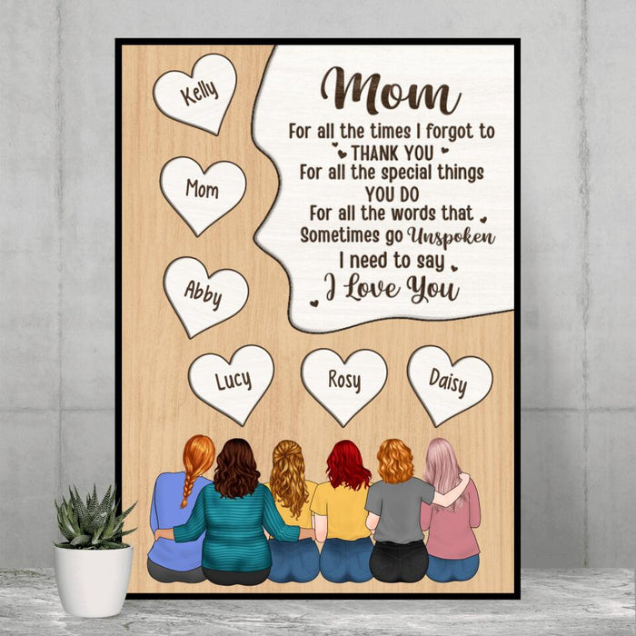 Up to 5 Daughters Mom for All the Times I Forgot - Personalized Gifts Custom Poster for Daughter for Mom