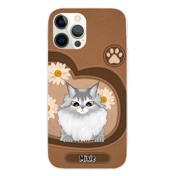 Cute Cat Daisy Flowers - Personalized Gifts Custom Phone Case For Cat Lovers