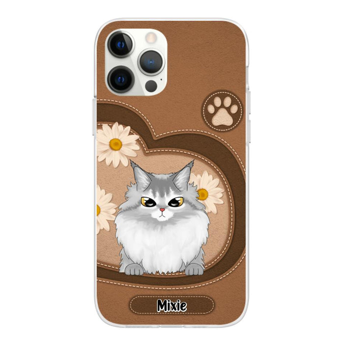 Cute Cat Daisy Flowers - Personalized Gifts Custom Phone Case For Cat Lovers