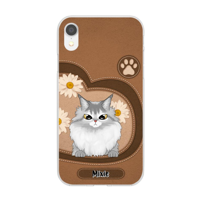 Cute Cat Daisy Flowers - Personalized Gifts Custom Phone Case For Cat Lovers