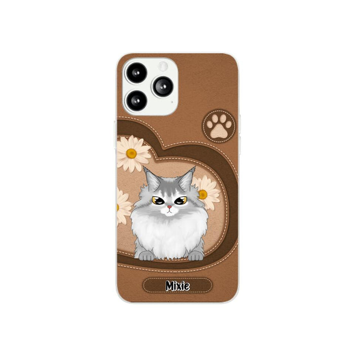 Cute Cat Daisy Flowers - Personalized Gifts Custom Phone Case For Cat Lovers