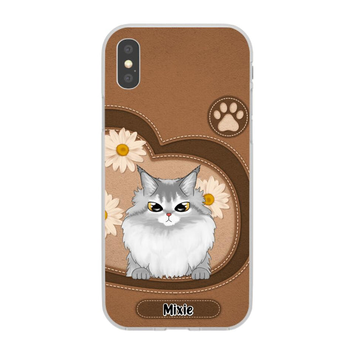 Cute Cat Daisy Flowers - Personalized Gifts Custom Phone Case For Cat Lovers