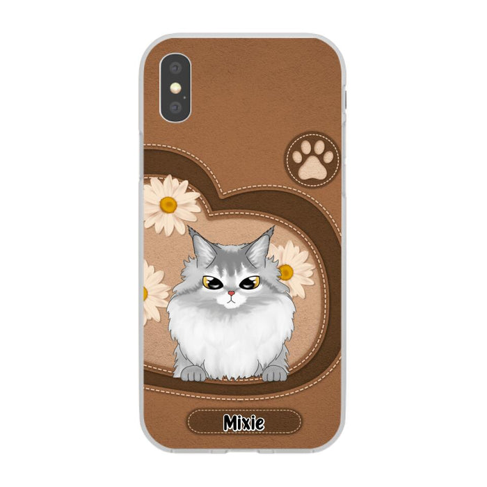 Cute Cat Daisy Flowers - Personalized Gifts Custom Phone Case For Cat Lovers