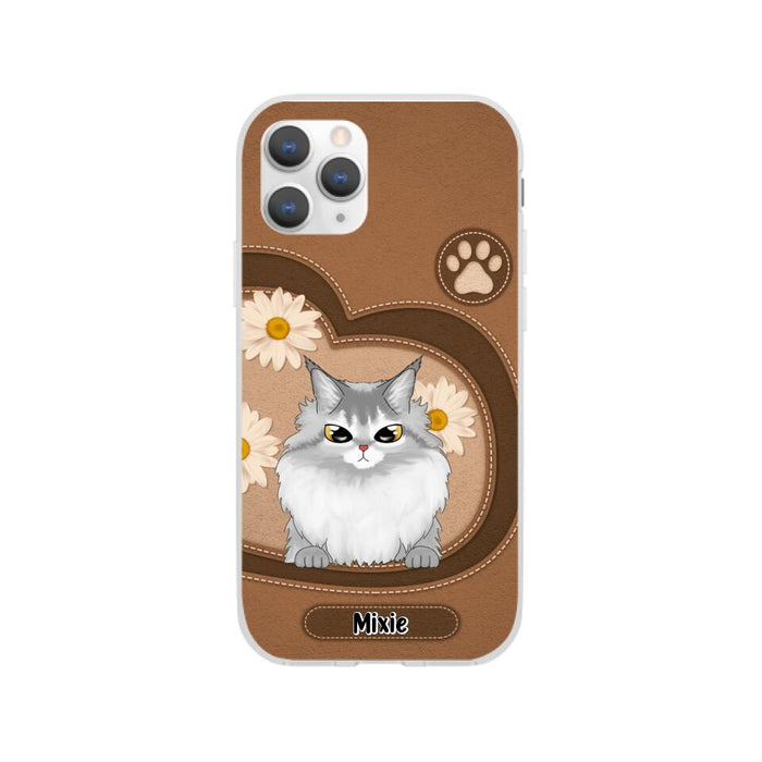 Cute Cat Daisy Flowers - Personalized Gifts Custom Phone Case For Cat Lovers