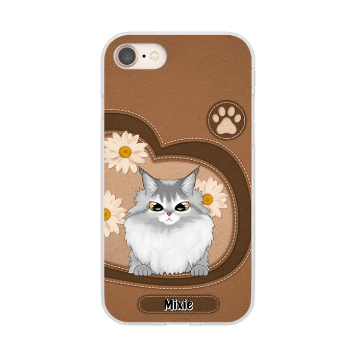 Cute Cat Daisy Flowers - Personalized Gifts Custom Phone Case For Cat Lovers