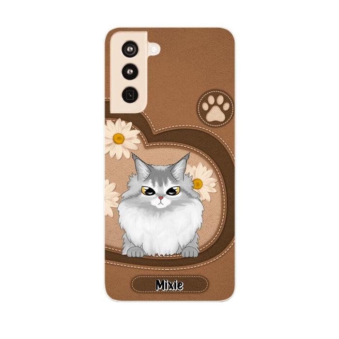 Cute Cat Daisy Flowers - Personalized Gifts Custom Phone Case For Cat Lovers