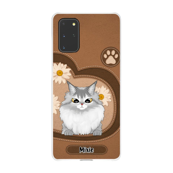 Cute Cat Daisy Flowers - Personalized Gifts Custom Phone Case For Cat Lovers