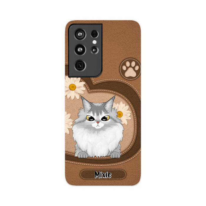 Cute Cat Daisy Flowers - Personalized Gifts Custom Phone Case For Cat Lovers