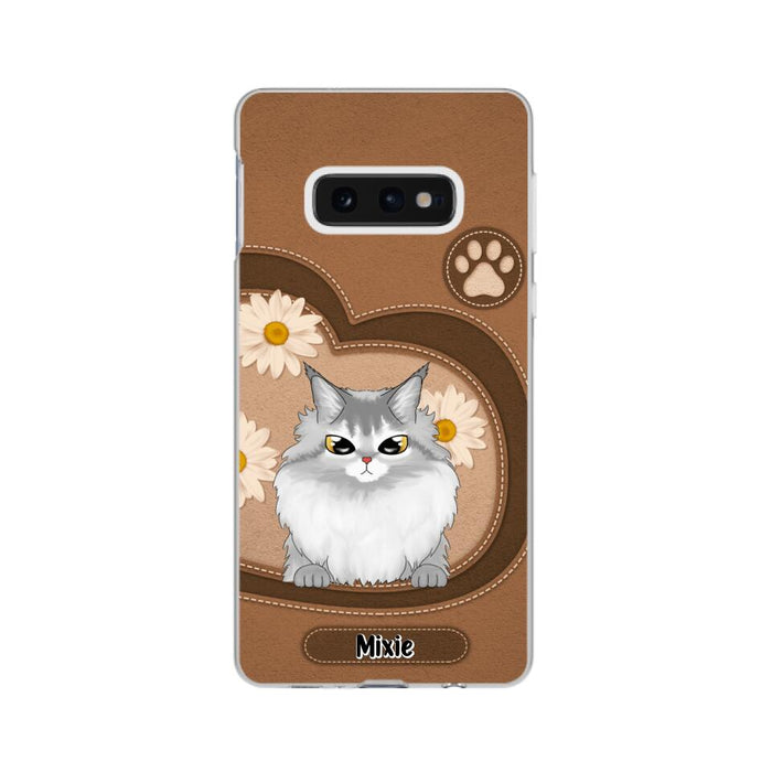 Cute Cat Daisy Flowers - Personalized Gifts Custom Phone Case For Cat Lovers