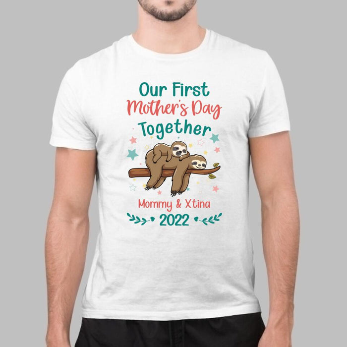 Our First Mother's Day Together 2022 - Personalized Gifts Custom Shirt for Kids for Mom