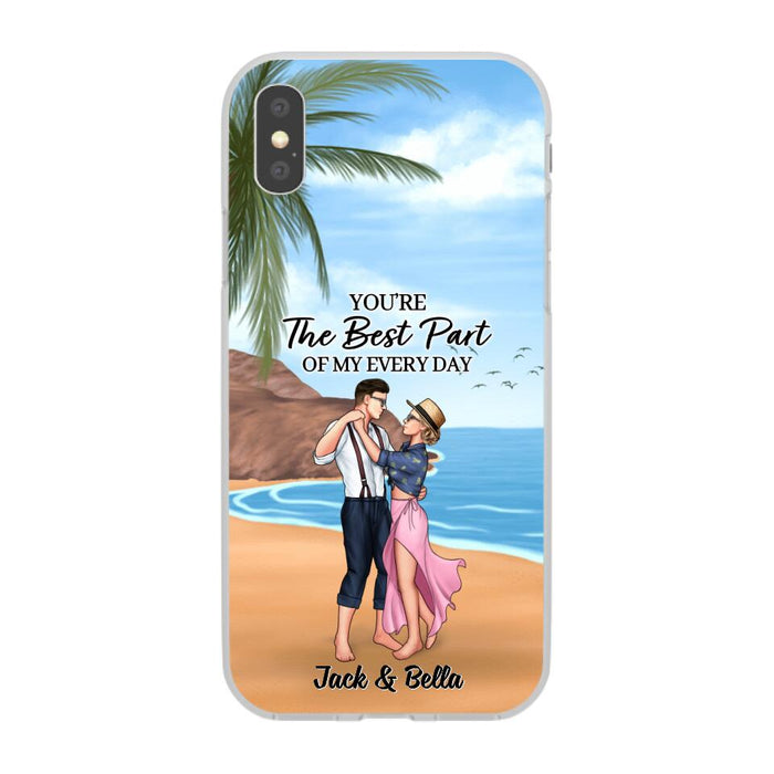 You're The Best Part Of My Everyday - Personalized Phone Case For Couples, Beach, Dancing