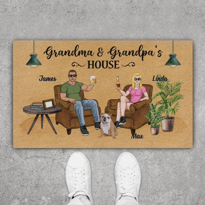 Grandma and Grandpa's House - Dog Personalized Gifts Custom Doormat for Grandparents