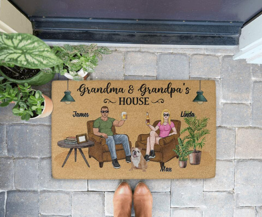 Grandma and Grandpa's House - Dog Personalized Gifts Custom Doormat for Grandparents