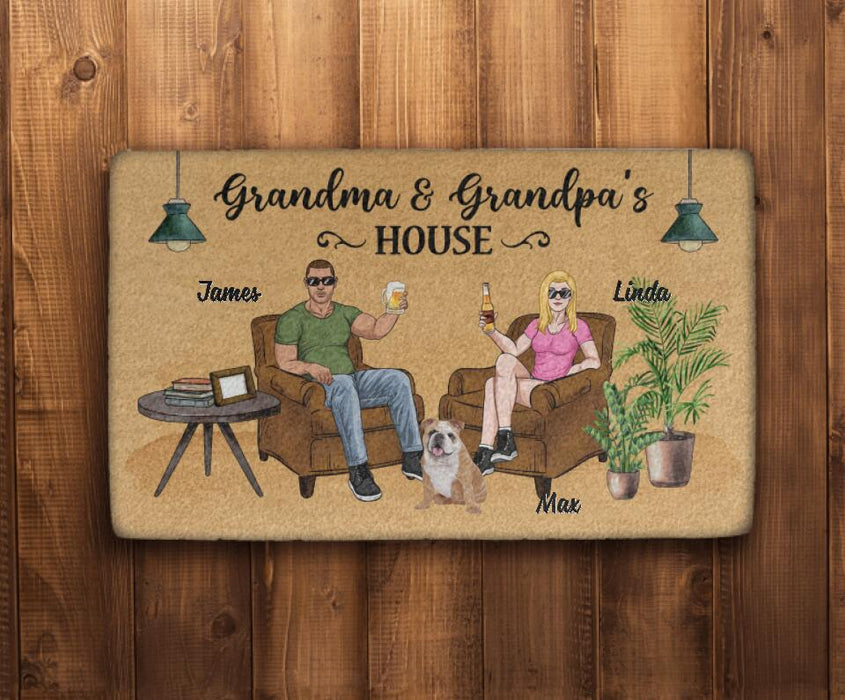 Grandma and Grandpa's House - Dog Personalized Gifts Custom Doormat for Grandparents