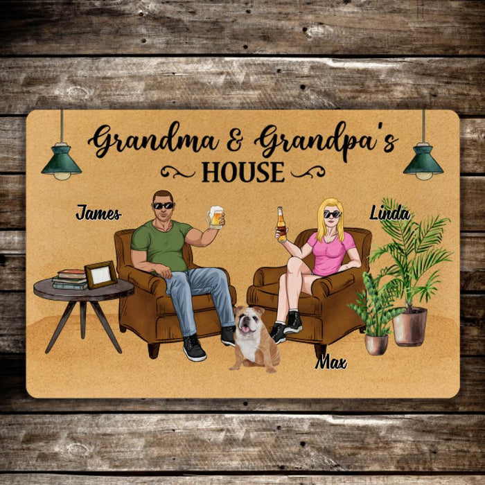 Grandma and Grandpa's House - Dog Personalized Gifts Custom Doormat for Grandparents