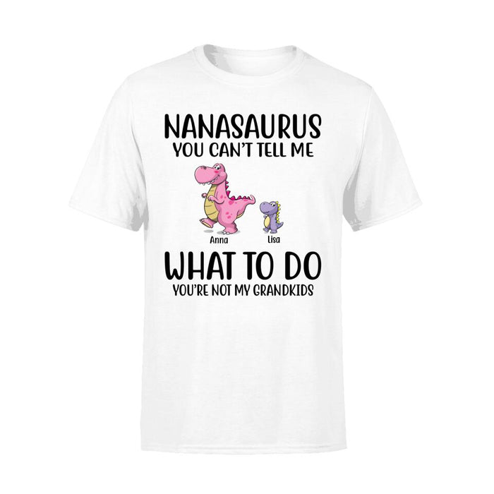 Personalized Shirt, Nanasaurus You Cant Tell Me What To Do Custom Gift For Parents Day