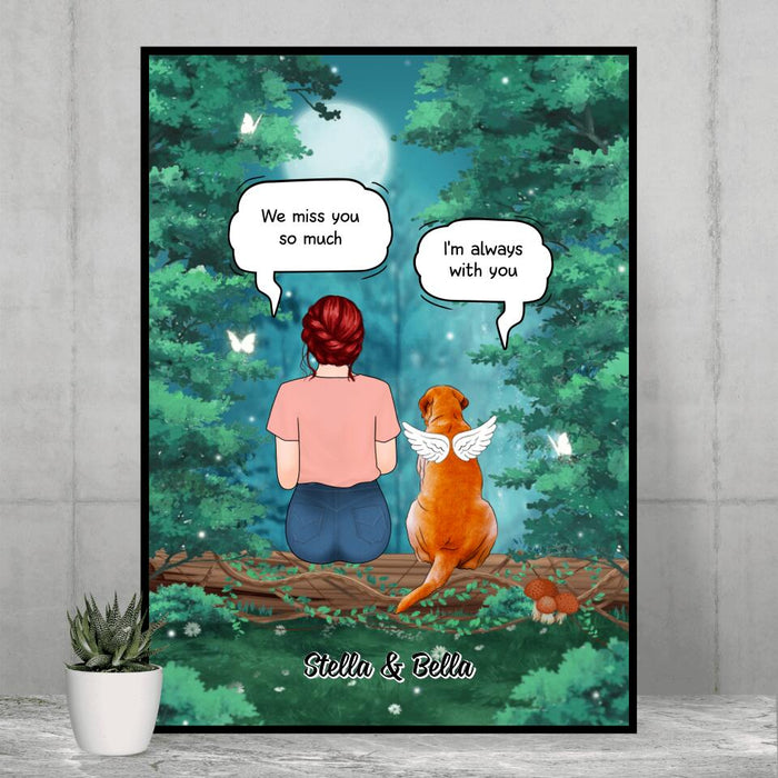 Up to 4 Dogs in Conversation with Dog Mom - Personalized Gifts Custom Memorial Poster for Mom, Memorial Gifts