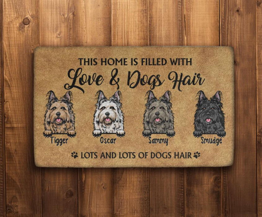 This House Is Filled With Love And Dog Hair - Dog Personalized Gifts Custom Doormat For Family