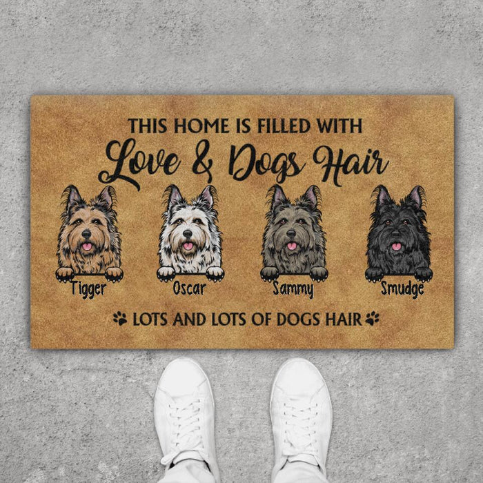 This House Is Filled With Love And Dog Hair - Dog Personalized Gifts Custom Doormat For Family