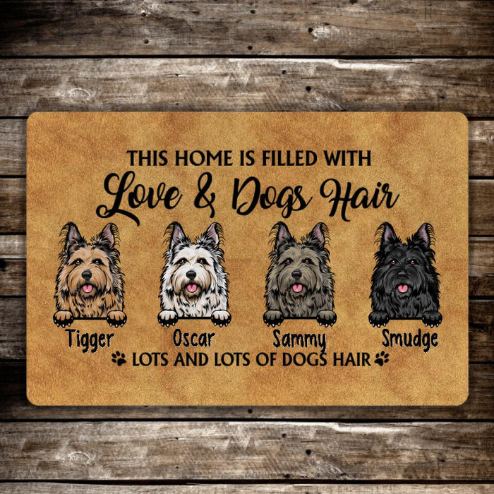 This House Is Filled With Love And Dog Hair - Dog Personalized Gifts Custom Doormat For Family