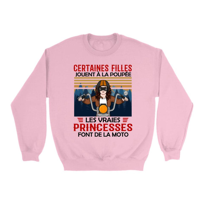 Les Vraies Princesses Font De La Moto - Personalized Shirt For Her, Motorcycle Lovers