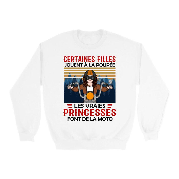 Les Vraies Princesses Font De La Moto - Personalized Shirt For Her, Motorcycle Lovers