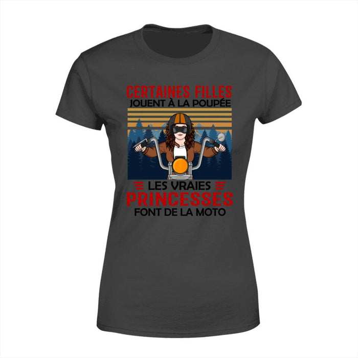 Les Vraies Princesses Font De La Moto - Personalized Shirt For Her, Motorcycle Lovers