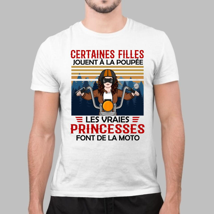 Les Vraies Princesses Font De La Moto - Personalized Shirt For Her, Motorcycle Lovers