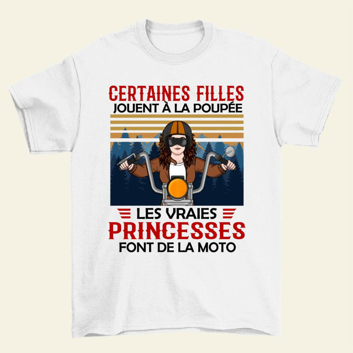 Les Vraies Princesses Font De La Moto - Personalized Shirt For Her, Motorcycle Lovers