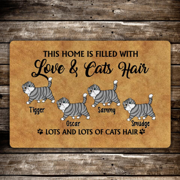 This House Is Filled With Love And Cat Hair - Cat Personalized Gifts Custom Doormat For Family