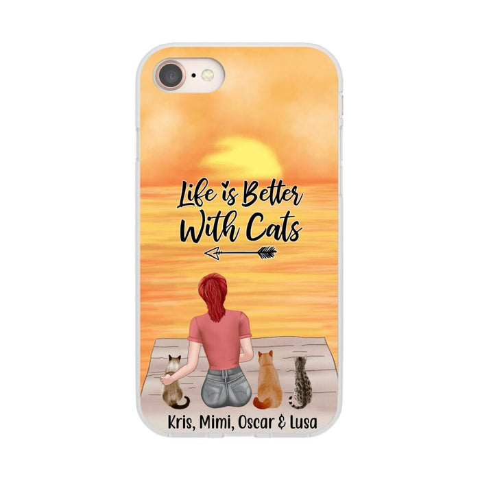 Life Is Better with Cats - Personalized Gifts for Cat - Custom Cat Mom Phone Case